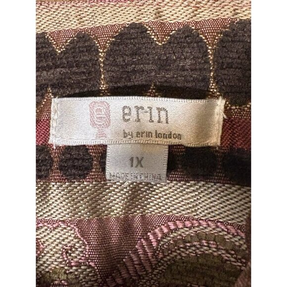 ERIN Tapestry Blazer Pink Gold Jacket Boho Cottagecore Lagenlook Size 1X XL - Picture 4 of 9